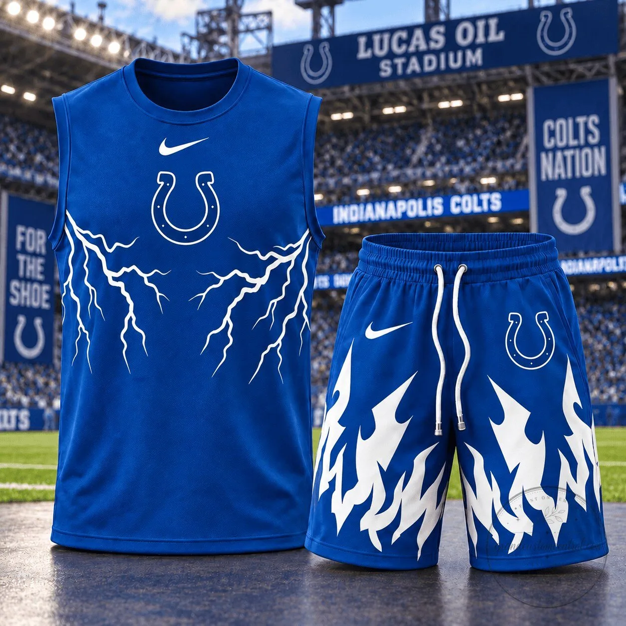 Indianapolis Colts Fierce Graphic Sleeveless Shirt and Shorts Set